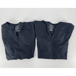 Cherokee Revolution Black V Neck Scrub Top Women's Small Soft Stretch